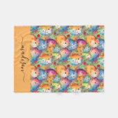 Cute guinea pigs pattern script name fleecedecke (Vorderseite (Horizontal))