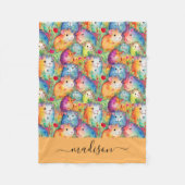 Cute guinea pigs pattern script name fleecedecke (Vorderseite)