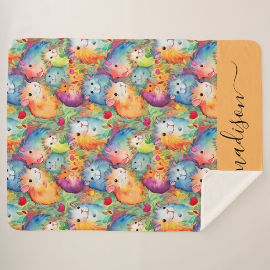 Cute guinea pigs pattern script name sherpadecke (Vorderseite (Horizontal))