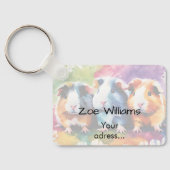 Cute guinea pigs with splashes of color, custom schlüsselanhänger (Rückseite)