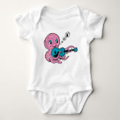 Cute Guitar Player Octopus Baby Strampler (Vorderseite)