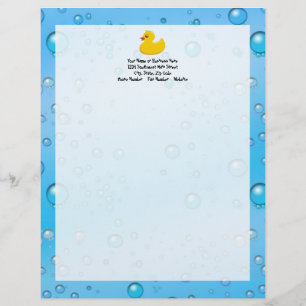 Cute Gummiente/blaue Blasen Briefkopf