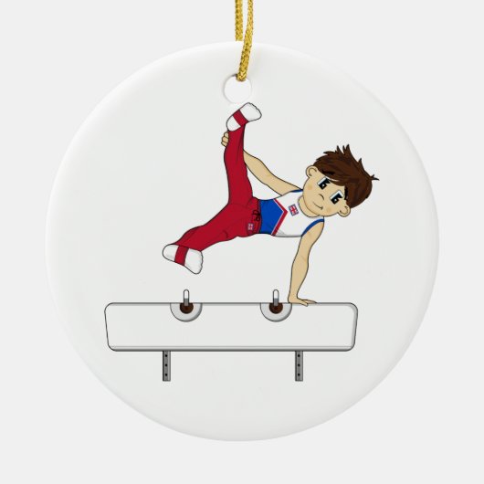 Cute Gymnast on Horse Ornament (Vorne)