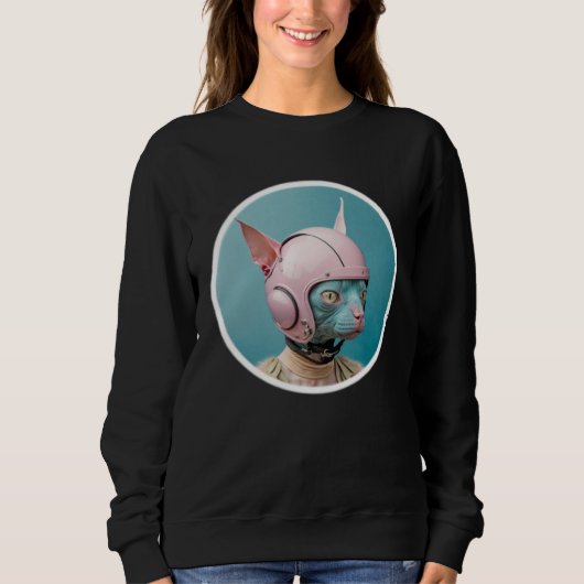Cute Hairless Cate Pop Pilot Sweatshirt (Vorderseite)