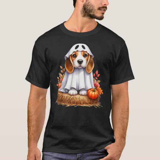 Cute Halloween Beagle dog as ghost dog owner dogs T-Shirt (Vorderseite)