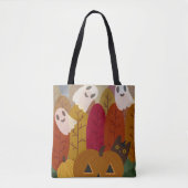 Cute Halloween Black Cat and Ghosts Autumn Pumpkin Tasche (Vorderseite)