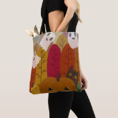 Cute Halloween Black Cat and Ghosts Autumn Pumpkin Tasche (Von Nahem)