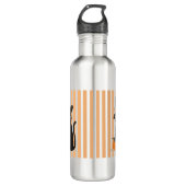 Cute Halloween Black Cat with Witch Hat Pumpkin Edelstahlflasche (Vorderseite)