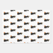 Cute Halloween Black Cat with Witch Hat Pumpkin Geschenkpapier Set (Vorderseite 3)
