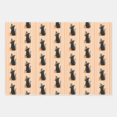 Cute Halloween Black Cat with Witch Hat Pumpkin Geschenkpapier Set (Vorderseite)