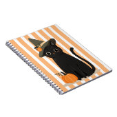 Cute Halloween Black Cat with Witch Hat Pumpkin Notizblock (Rechte Seite)