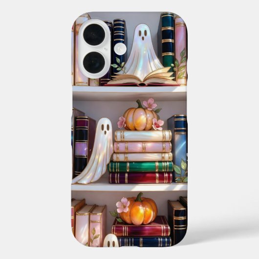 Cute Halloween Bookshelf Phone Case Ghost Pumpkin  (Rückseite)