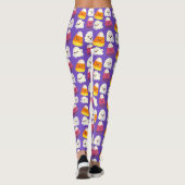 Cute Halloween Candy And Ghost Pattern Leggings (Rückseite)