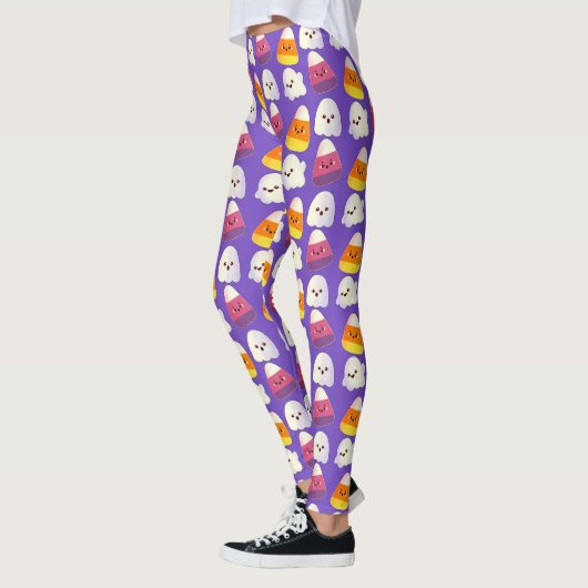 Cute Halloween Candy And Ghost Pattern Leggings (Links)