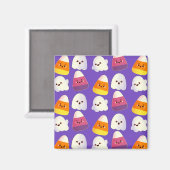 Cute Halloween Candy And Ghost Pattern Magnet (Vorderseite/Rückseite)