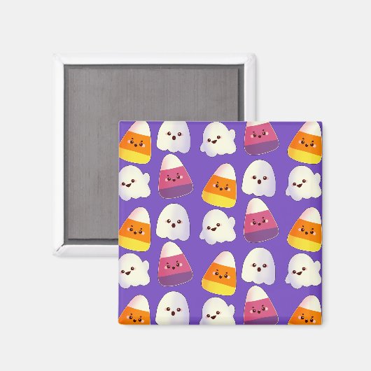 Cute Halloween Candy And Ghost Pattern Magnet (Vorderseite/Rückseite)