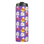 Cute Halloween Candy And Ghost Pattern Thermosbecher (Vorderseite)