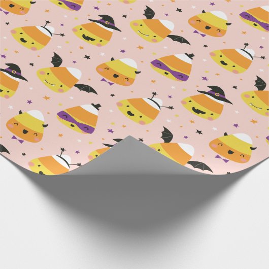 Cute Halloween Candy Corns in costume Geschenkpapier (Ecke)