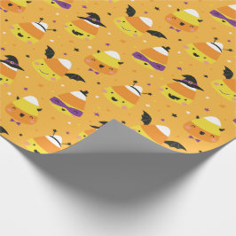 Cute Halloween Candy Corns in costume orange Geschenkpapier