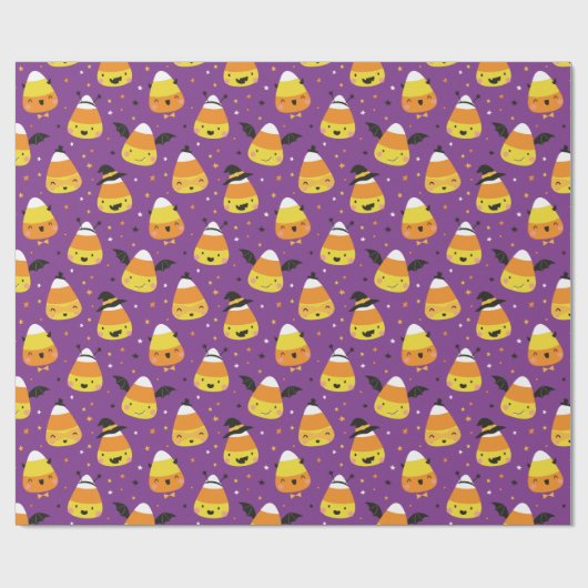 Cute Halloween Candy Corns in costume purple Geschenkpapier (Flach)