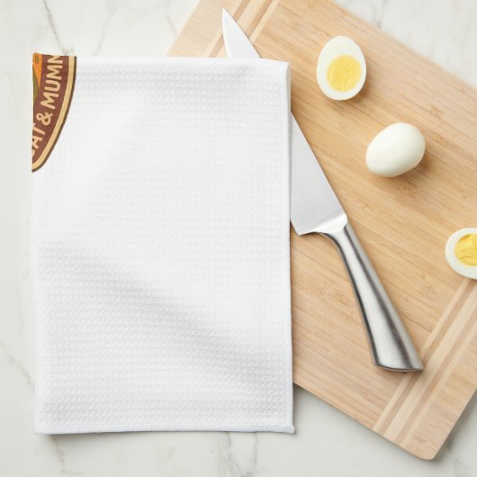 Cute Halloween Cat and Mummy Embroidery Patch Stic Geschirrtuch (Viertel Falte)