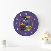Cute Halloween Cat, Bat & Mummy Boo Große Wanduhr (Zuhause)
