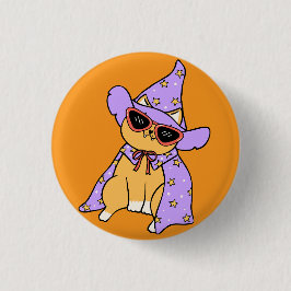 Cute Halloween Cat Button