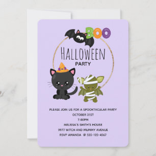 Cute Halloween Cat Einladung