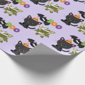 Cute Halloween Cat Geschenkpapier (Ecke)