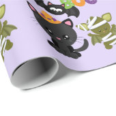 Cute Halloween Cat Geschenkpapier (Rolleneckpunkt)