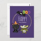 Cute Halloween Cat Postkarte (Vorne/Hinten)