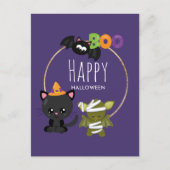 Cute Halloween Cat Postkarte (Vorderseite)
