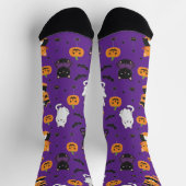 Cute Halloween Cats and Pumpkins Pattern Socks Socken (Oben)