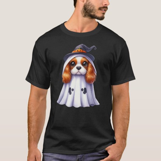 Cute Halloween Cavalier King Charles Spaniel dog a T-Shirt (Vorderseite)