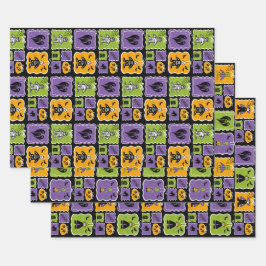 Cute Halloween Characters Geschenkpapier Set