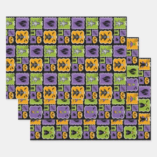Cute Halloween Characters Geschenkpapier Set (Set)