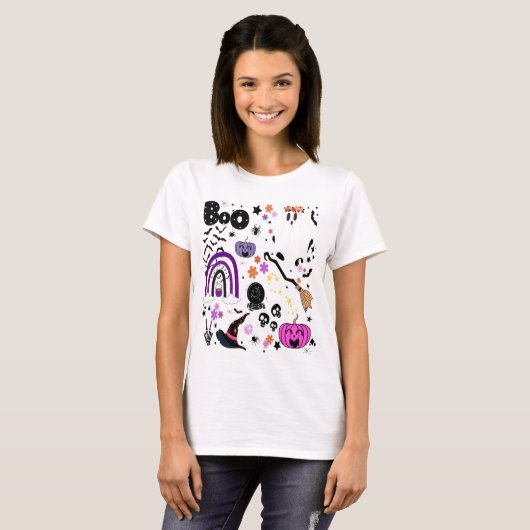 Cute Halloween Characters T-Shirt (Vorne ganz)