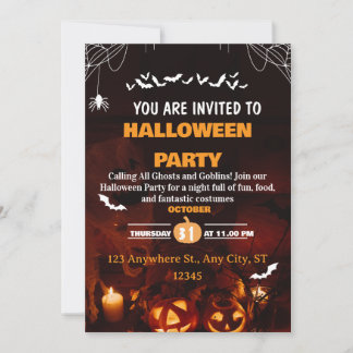 Cute Halloween Costume Party Invitation Card Einladung