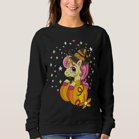Cute Halloween Costume Witchy Unicorn Halloween Sweatshirt (Vorderseite)