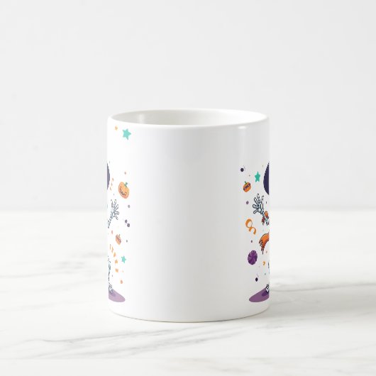 Cute halloween dancing skeleton mug kaffeetasse (Mittel)