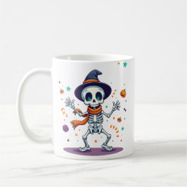 Cute halloween dancing skeleton mug kaffeetasse