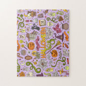 Cute Halloween Doodle Pattern Puzzle (Vertikal)