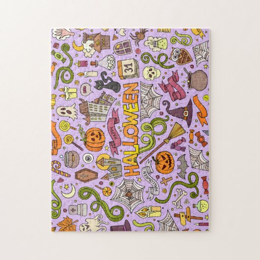 Cute Halloween Doodle Pattern Puzzle (Vertikal)