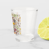 Cute Halloween Doodle Pattern Schnapsglas (Rechts)