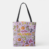 Cute Halloween Doodle Pattern Tasche (Rückseite)