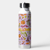 Cute Halloween Doodle Pattern Trinkflasche (Links)