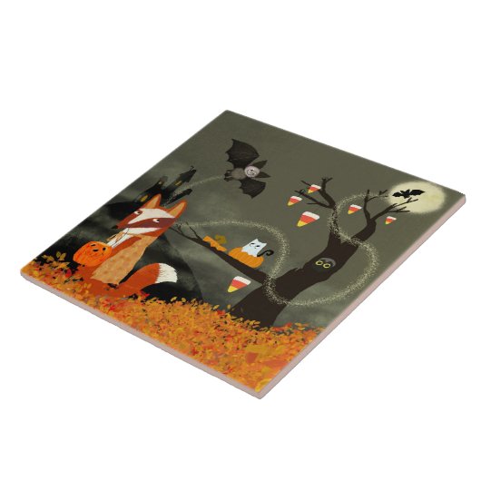 Cute Halloween Friends Ceramic Tile Fliese (Seite)