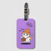 Cute Halloween Ghost Aesthetic – Kawaii Gepäckanhänger (Vorderseite Vertikal)