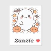 Cute Halloween Ghost Clipart,Fun and Cute Spooky Aufkleber (Blatt)