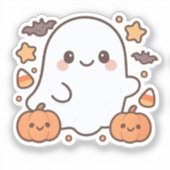 Cute Halloween Ghost Clipart,Fun and Cute Spooky Aufkleber (Vorderseite)